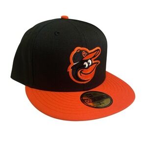 Baltimore Orioles New Era 59FIFTY Black Orange Fitted Hat Cap Size 7 1/4